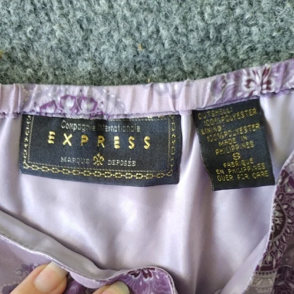Express Lavender Floral A-Line Skirt - Picture 5 of 13